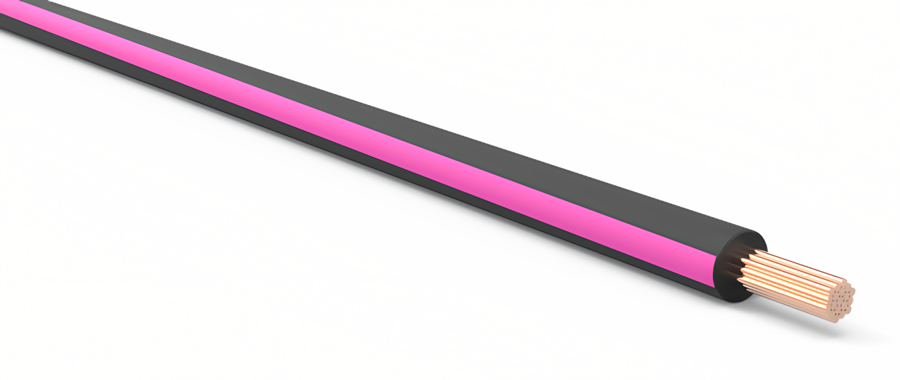 18 Gauge Black w/ Pink Stripe Automotive TXL Wire Per Ft – LSwiring