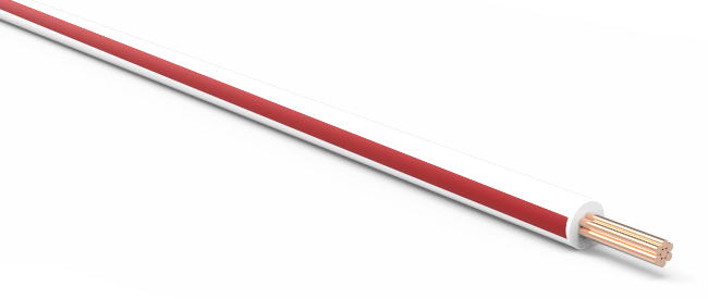 20 AWG Automotive TXL Wire White w/ Red Stripe by the Foot