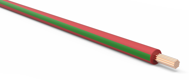 K4 Electrical Wire Green W/Red Stripe