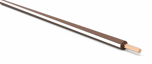 22 Gauge Brown w/ White Stripe Automotive TXL Wire Per Ft
