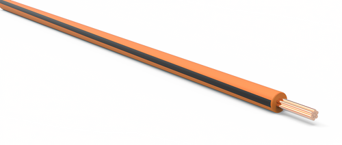 22 Gauge Orange w/ Black Stripe Automotive TXL Wire Per Ft