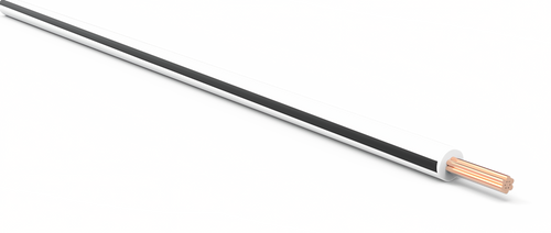 22 Gauge White w/ Black Stripe Automotive TXL Wire Per Ft