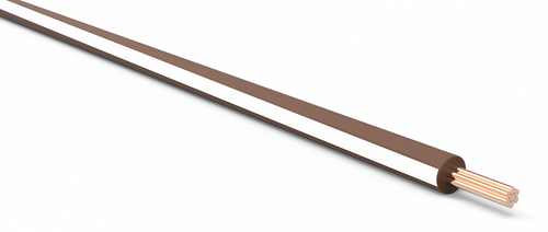 20 Gauge Brown w/ White Stripe Automotive TXL Wire Per Ft
