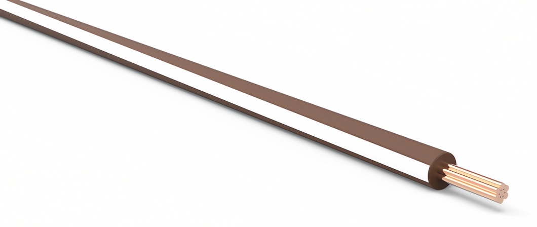 20 Gauge Brown w/ White Stripe Automotive TXL Wire Per Ft