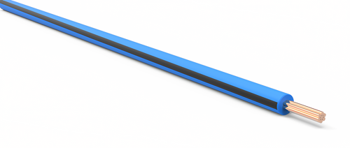 22 Gauge Light Blue w/ Black Stripe Automotive TXL Wire Per Ft