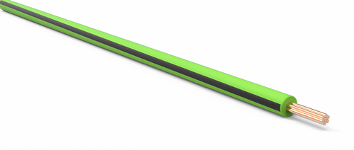 22 Gauge Light Green w/ Black Stripe Automotive TXL Wire Per Ft