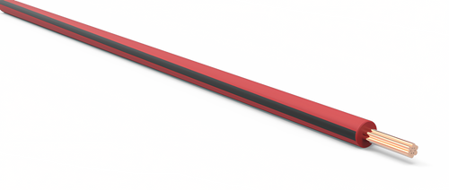 22 Gauge Red w/ Black Stripe Automotive TXL Wire Per Ft