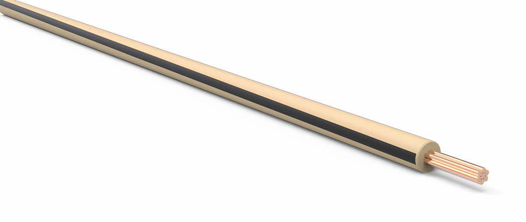 22 Gauge Tan w/ Black Stripe Automotive TXL Wire Per Ft