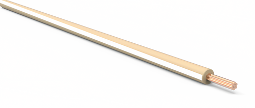 22 Gauge Tan w/ White Stripe Automotive TXL Wire Per Ft
