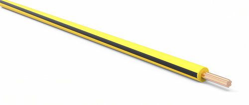 22 Gauge Yellow w/ Black Stripe Automotive TXL Wire Per Ft