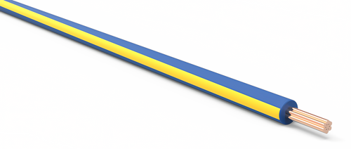 20 Gauge Dark Blue w/ Yellow Stripe Automotive TXL Wire Per Ft