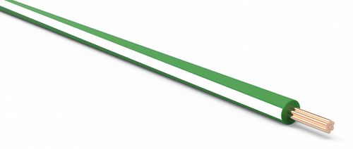 20 Gauge Dark Green w/ White Stripe Automotive TXL Wire Per Ft