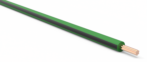 20 Gauge Dark Green w/ Black Stripe Automotive TXL Wire Per Ft