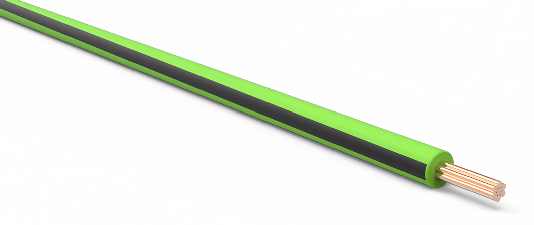 20 Gauge Light Green w/ Black Stripe Automotive TXL Wire Per Ft