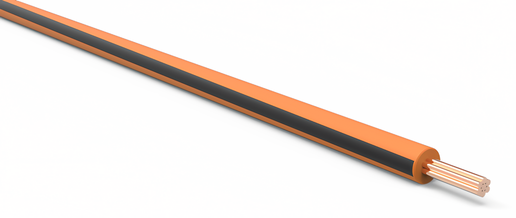 20 Gauge Orange w/ Black Stripe Automotive TXL Wire Per Ft