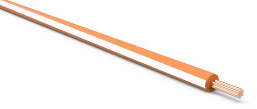 20 Gauge Orange w/ White Stripe Automotive TXL Wire Per Ft