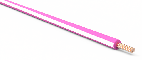 20 Gauge Pink w/ White Stripe Automotive TXL Wire Per Ft