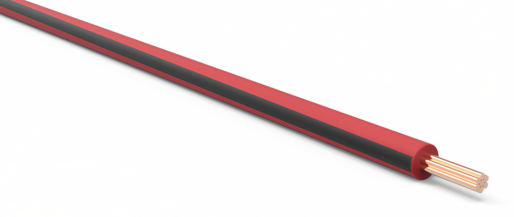 20 Gauge Red w/ Black Stripe Automotive TXL Wire Per Ft