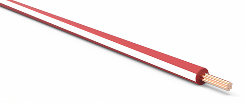 20 Gauge Red w/ White Stripe Automotive TXL Wire Per Ft