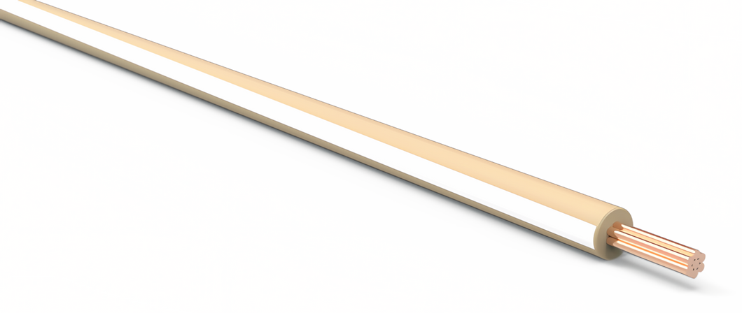 20 Gauge Tan w/ White Stripe Automotive TXL Wire Per Ft