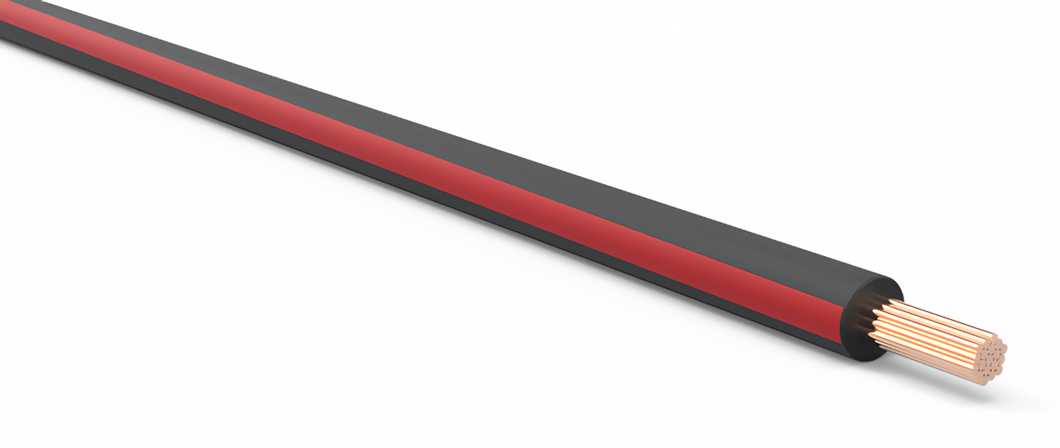 18 Gauge Black w/ Red Stripe Automotive TXL Wire Per Ft