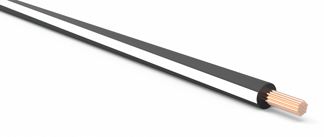 18 Gauge Black w/ White Stripe Automotive TXL Wire Per Ft