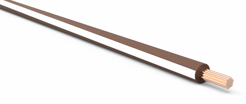 18 Gauge Brown w/ White Stripe Automotive TXL Wire Per Ft