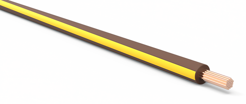 18 Gauge Brown w/ Yellow Stripe Automotive TXL Wire Per Ft