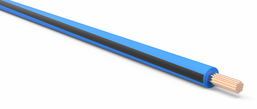 18 Gauge Light Blue w/ Black Stripe Automotive TXL Wire Per Ft
