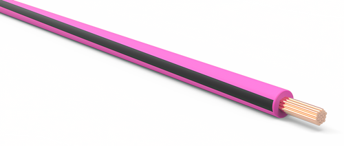 18 Gauge Pink w/ Black Stripe Automotive TXL Wire Per Ft
