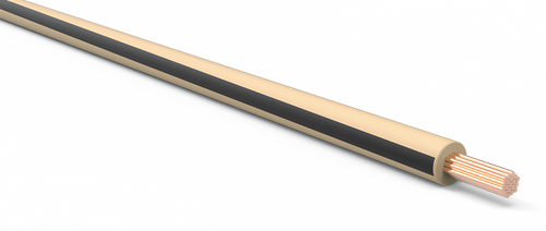 18 Gauge Tan w/ Black Stripe Automotive TXL Wire Per Ft