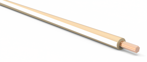 18 Gauge Tan w/ White Stripe Automotive TXL Wire Per Ft