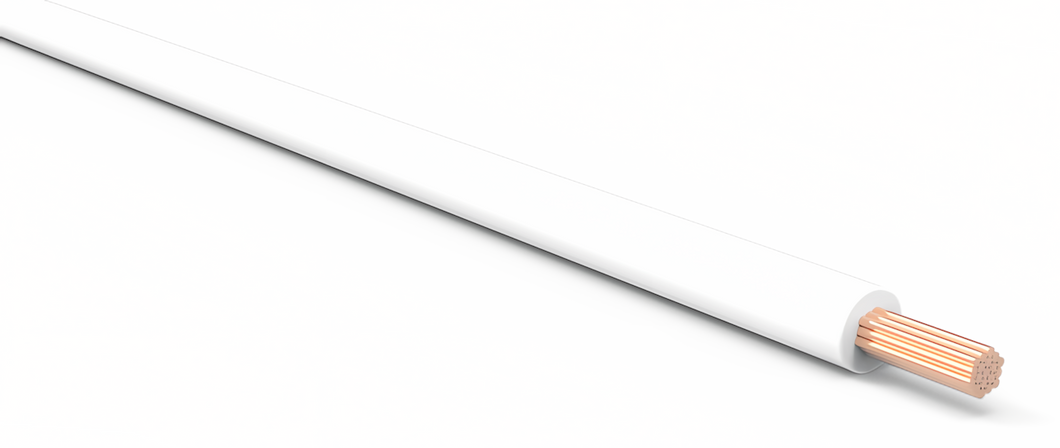 18 Gauge White Automotive TXL Wire Per Ft