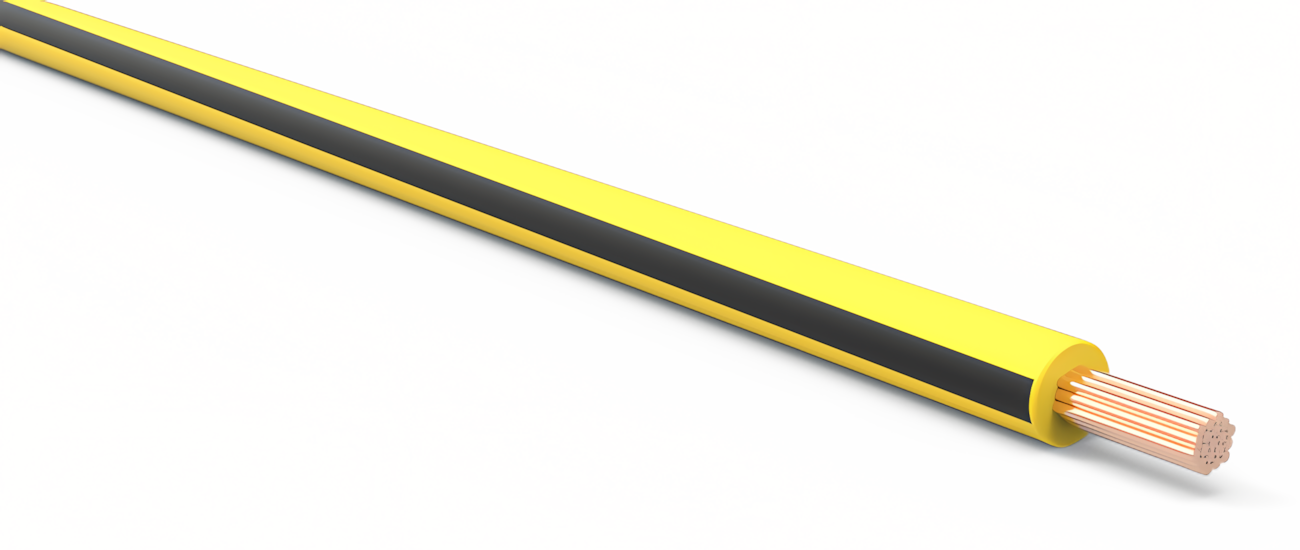 18 Gauge Yellow w/ Black Stripe Automotive TXL Wire Per Ft – LSwiring
