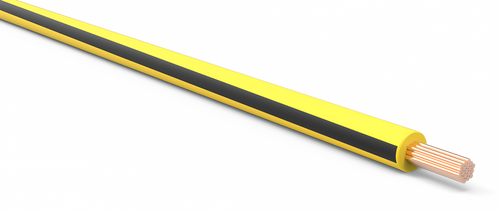 18 Gauge Yellow w/ Black Stripe Automotive TXL Wire Per Ft