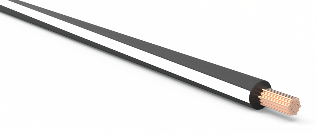 16 Gauge Black w/ White Stripe Automotive TXL Wire Per Ft