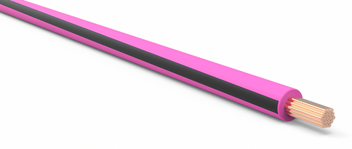 16 Gauge Pink w/ Black Stripe Automotive TXL Wire Per Ft