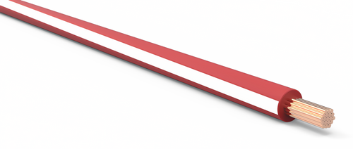 16 Gauge Red w/ White Stripe Automotive TXL Wire Per Ft