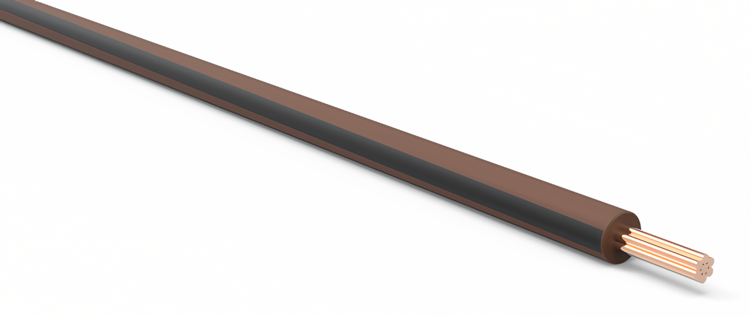 20 Gauge Brown w/ Black Stripe Automotive TXL Wire Per Ft