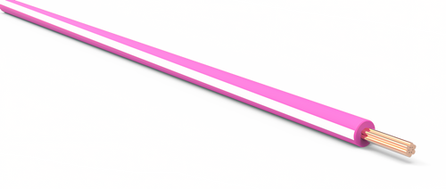 22 Gauge Pink w/ White Stripe Automotive TXL Wire Per Ft