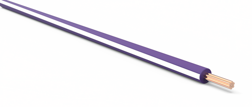 22 Gauge Purple w/ White Stripe Automotive TXL Wire Per Ft
