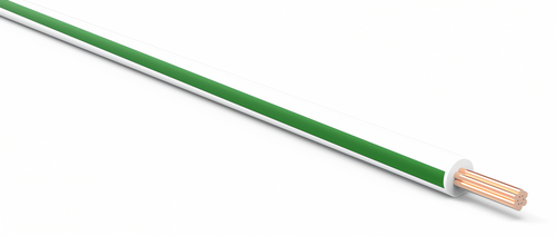 20 Gauge White w/ Green Stripe Automotive TXL Wire Per Ft
