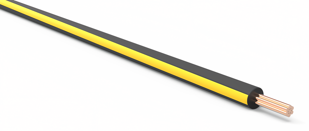 20 Gauge Black w/ Yellow Stripe Automotive TXL Wire Per Ft