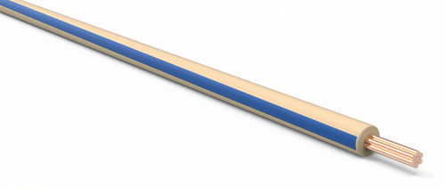 20 Gauge Tan w/ Blue Stripe Automotive TXL Wire Per Ft