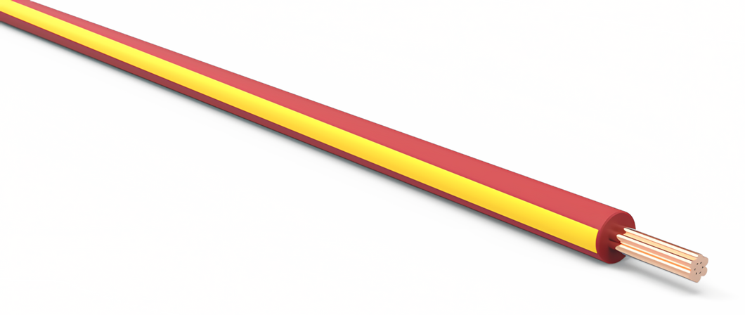 20 Gauge Red w/ Yellow Stripe Automotive TXL Wire Per Ft