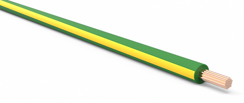 18 Gauge Dark Green w/ Yellow Stripe Automotive TXL Wire Per Ft