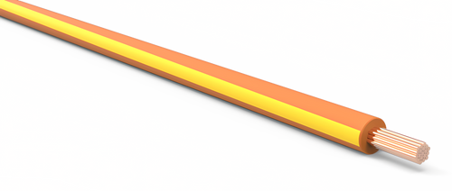 18 Gauge Orange w/ Yellow Stripe Automotive TXL Wire Per Ft