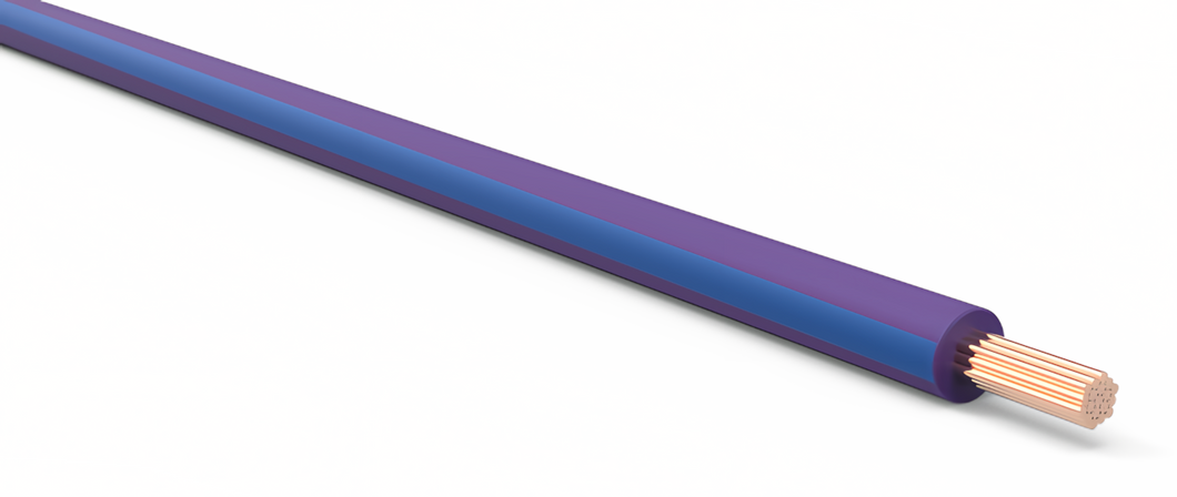 18 Gauge Purple w/ Blue Stripe Automotive TXL Wire Per Ft