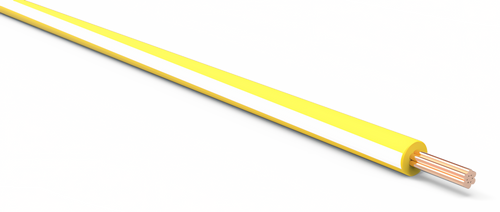 20 Gauge Yellow w/ White Stripe Automotive TXL Wire Per Ft