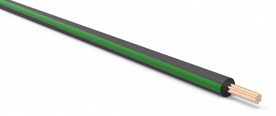 20 Gauge Black w/ Green Stripe Automotive TXL Wire Per Ft